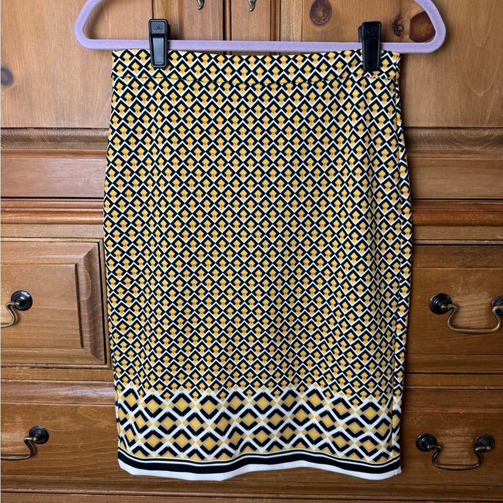 Banana Republic Geometric Patterned Skirt - Yellow and Black
